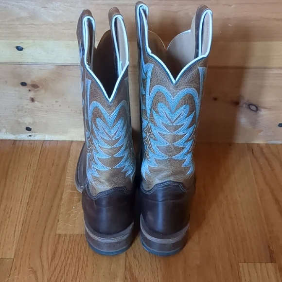 Justin Boots Brown and Blue Women's Cowboy Boots - Picture 4 of 7